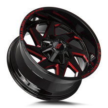 Charger l'image dans la galerie, M090607N12GBMLR - Off Road Monster M09 20X10 6X139.7 / 6X135 -12mm Black &amp; Red - Off Road Monster Wheels Canada