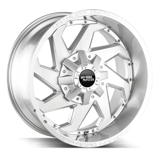 M090607N12BFS - Off Road Monster M09 20X10 6X139.7 / 6X135 -12mm Silver - Off Road Monster Wheels Canada
