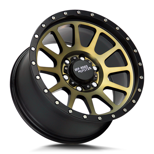 M10752700BBZ - Off Road Monster M10 M10 17X9 5X127 0mm Flat Black Machined Bronze - Off Road Monster Wheels Canada