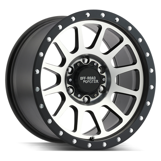 M10763900BM - Off Road Monster M10 M10 17X9 6X139.7 0mm Flat Black Machined - Off Road Monster Wheels Canada