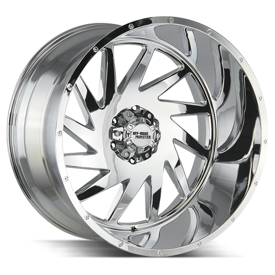 M12414639N76 - Off Road Monster M12 M12 24X14 6X139.7 -76mm Chrome - Off Road Monster Wheels Canada
