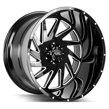Load image into Gallery viewer, M12414527N76GBML - Off Road Monster M12 M12 24X14 5X127 -76mm Gloss Black Milled - Off Road Monster Wheels Canada