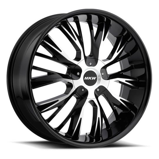 M122-2290002635B - MKW M122 22X9 6X135/6X139.7 35mm Gloss Black Machined Wheel - MKW Wheels Canada