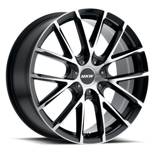 M123-2085003340B - MKW M123 20X8.5 5X112/5X114 40mm Gloss Black Machined Wheel - MKW Wheels Canada