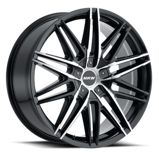 M124-2290655018B - MKW M124 22X9 6X139.7 18mm Gloss Black Machined Wheel - MKW Wheels Canada