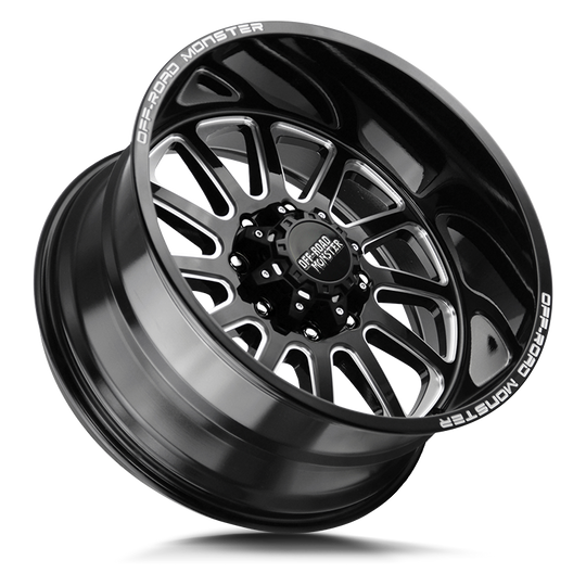 M17752700GBML - Off Road Monster M17 M17 17X9 5x127 0mm Gloss Black Milled - Off Road Monster Wheels Canada