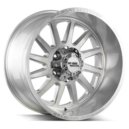 M17763900BFS - Off Road Monster M17 M17 17X9 6x139.7 0mm Brushed Face Silver - Off Road Monster Wheels Canada