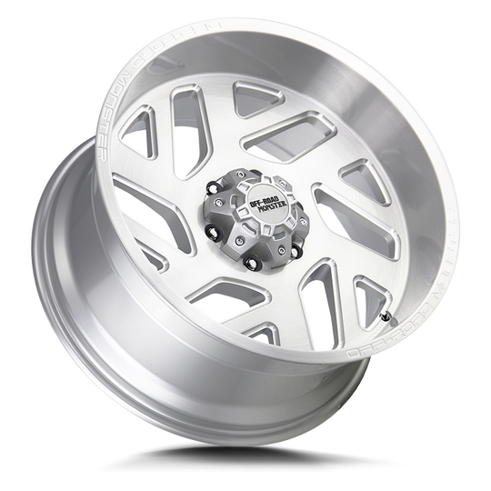 M190000N19BSML - Off Road Monster M19 M19 20X10 BLANK -19mm Brushed Silver Milled - Off Road Monster Wheels Canada