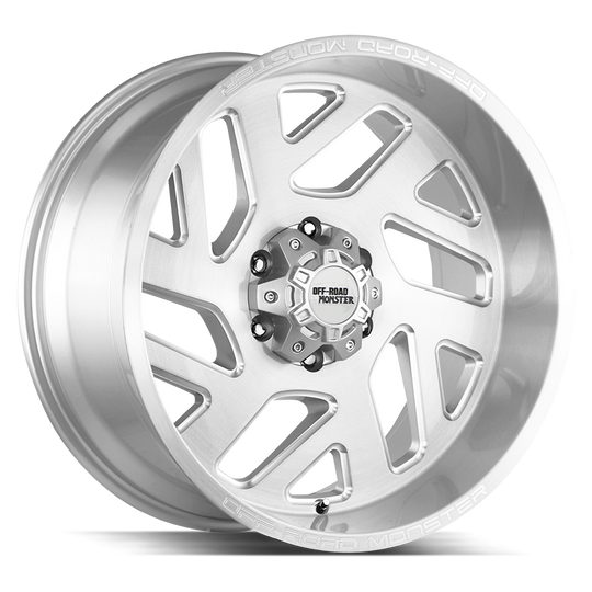 M190639N19BSML - Off Road Monster M19 M19 20X10 6X139.7 -19mm Brushed Silver Milled - Off Road Monster Wheels Canada