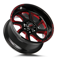 Load image into Gallery viewer, M220527N19GBMLR - Off Road Monster M22 M22 20X10 5X127 -19mm Gloss Black Candy Red Milled - Off Road Monster Wheels Canada