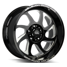 Load image into Gallery viewer, M22212865N44GBML - Off Road Monster M22 M22 22X12 8X165.1 -44mm Gloss Black Milled - Off Road Monster Wheels Canada