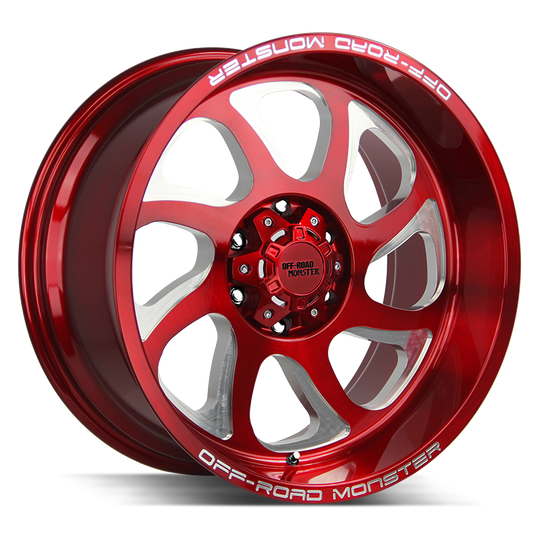 M220865N19R - Off Road Monster M22 M22 20X10 8X165.1 -19mm Candy Red - Off Road Monster Wheels Canada