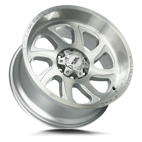 M220639N19BFS - Off Road Monster M22 M22 20X10 6X139.7 -19mm Brushed Face Silver - Off Road Monster Wheels Canada