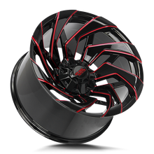 Load image into Gallery viewer, M240527N19GBMLR - Off Road Monster M24 20X10 5X127 / 5X139.7 -19mm Black &amp; Red - Off Road Monster Wheels Canada
