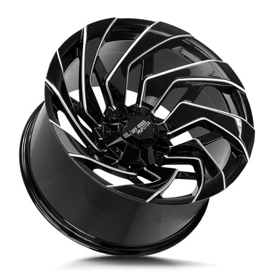 M240000N19GBML - Off Road Monster M24 M24 20X10 BLANK -19mm Gloss Black Milled - Off Road Monster Wheels Canada