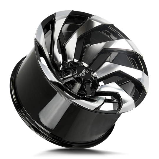 M240000N19GBM - Off Road Monster M24 M24 20X10 BLANK -19mm Gloss Black Machined - Off Road Monster Wheels Canada