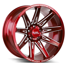 Load image into Gallery viewer, M250000N19RML - Off Road Monster M25 M25 20X10 BLANK -19mm Candy Red Milled - Off Road Monster Wheels Canada