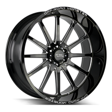 Charger l'image dans la galerie, M26612527N44GBML - Off Road Monster M26 M26 26X12 5X127 -44mm Gloss Black Milled - Off Road Monster Wheels Canada