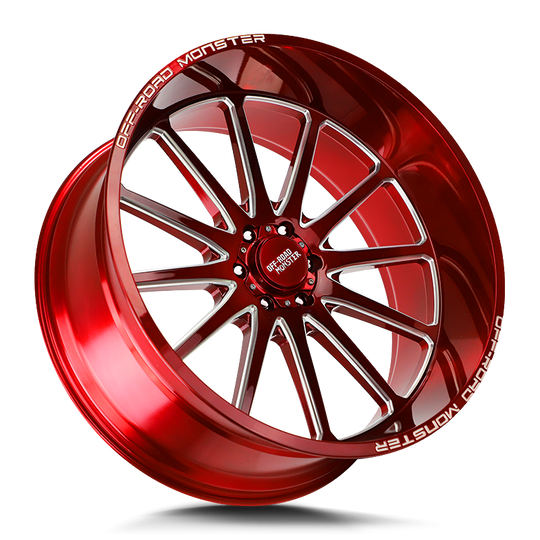 M26612000N44RML - Off Road Monster M26 M26 26X12 BLANK -44mm Candy Red Milled - Off Road Monster Wheels Canada