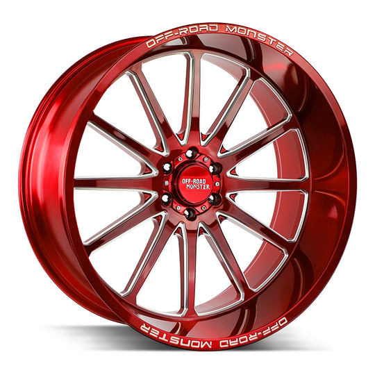 M26612639N44RML - Off Road Monster M26 M26 26X12 6X139.7 -44mm Candy Red Milled - Off Road Monster Wheels Canada