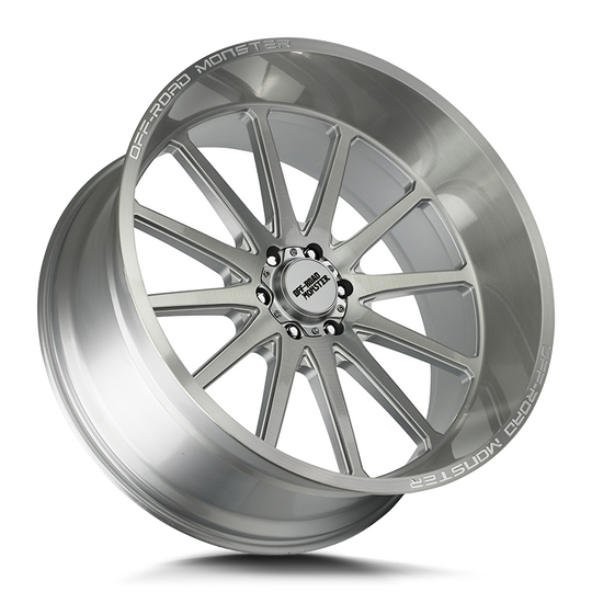 M26612639N44BFS - Off Road Monster M26 M26 26X12 6X139.7 -44mm Brushed Face Silver - Off Road Monster Wheels Canada