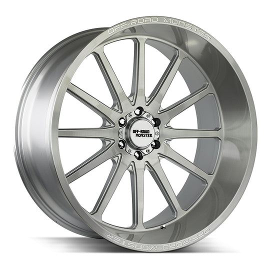 M26612639N44BFS - Off Road Monster M26 M26 26X12 6X139.7 -44mm Brushed Face Silver - Off Road Monster Wheels Canada