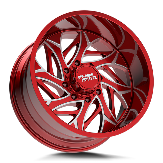 M28212607N44RML - Off Road Monster M28 22X12 6X139.7 / 6X135 -44mm Red - Off Road Monster Wheels Canada