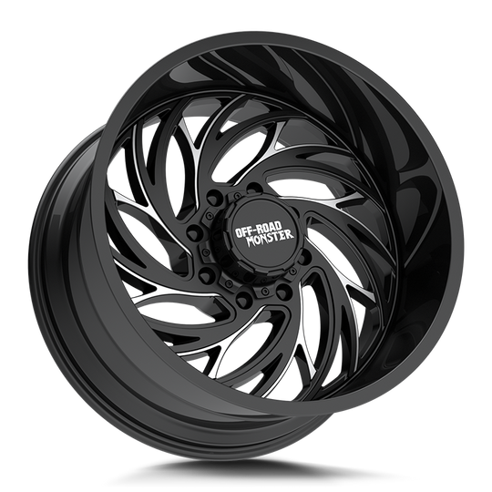 M29212528N44GBML - Off Road Monster M29 22X12 5X127 / 5X139.7 -44mm Gloss Black - Off Road Monster Wheels Canada