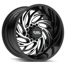 Charger l'image dans la galerie, M29212607N44GBM - Off Road Monster M29 22X12 6X135 / 6X139.7 -44mm Gloss Black, Machined - Off Road Monster Wheels Canada