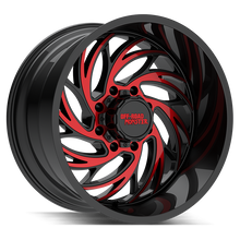 Charger l'image dans la galerie, M29212607N44GBMLR - Off Road Monster M29 22X12 6X135 / 6X139.7 -44mm Gloss Black, Red - Off Road Monster Wheels Canada