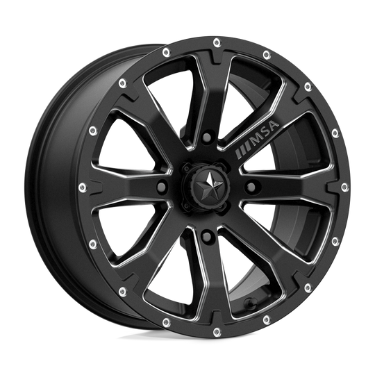 M42-05756 - MSA M42 Bounty 15X7 4X156  10mm Satin Black Milled - MSA Wheels Canada
