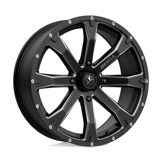 M42-08756 - MSA M42 Bounty 18X7 4X156  10mm Satin Black Milled - MSA Wheels Canada