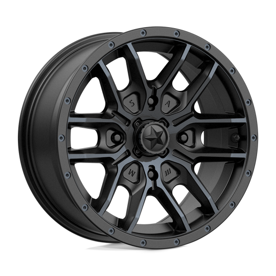 M43-05756 - MSA M43 Fang 15X7 4X156  10mm Satin Black With Titanium Tint - MSA Wheels Canada