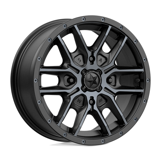 M43-385737 - MSA M43 Fang 15X7 4X137  38mm Satin Black With Titanium Tint - MSA Wheels Canada