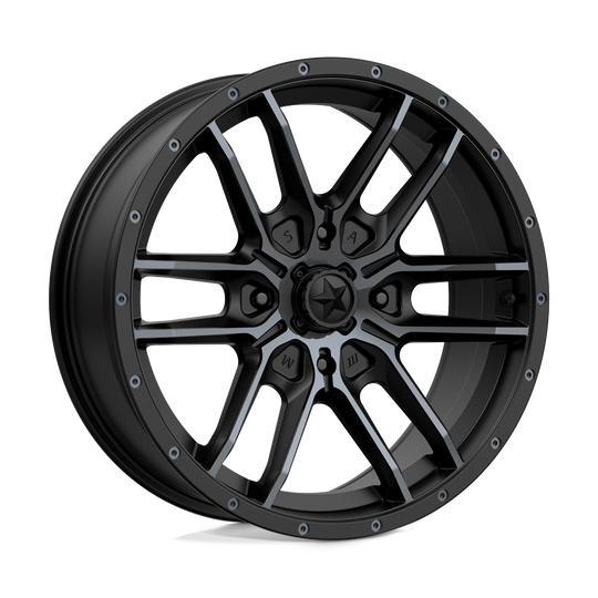 M43-08737 - MSA M43 Fang 18X7 4X137  10mm Satin Black With Titanium Tint - MSA Wheels Canada