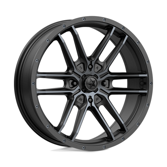 M43-020737 - MSA M43 Fang 20X7 4X137  10mm Satin Black With Titanium Tint - MSA Wheels Canada