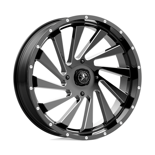 M46-020737M - MSA M46 Blade 20X7 4X137  0mm Gloss Black Milled - MSA Wheels Canada