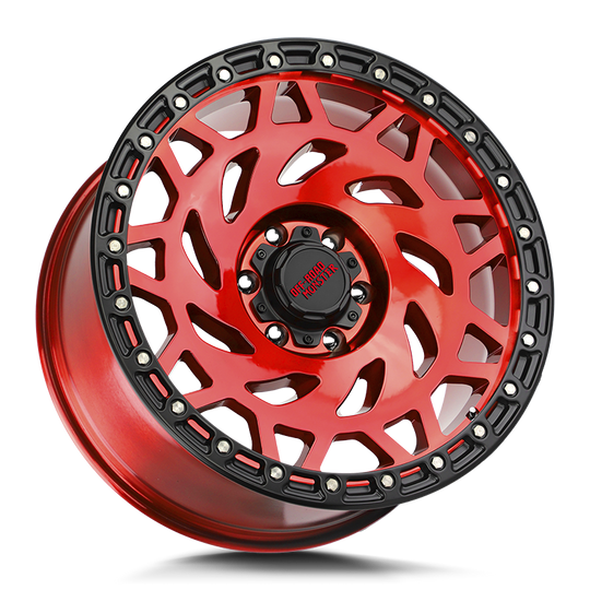 M50763500RBR - Off Road Monster M50 M50 17X9 6X135 0mm Candy Red Black Ring - Off Road Monster Wheels Canada