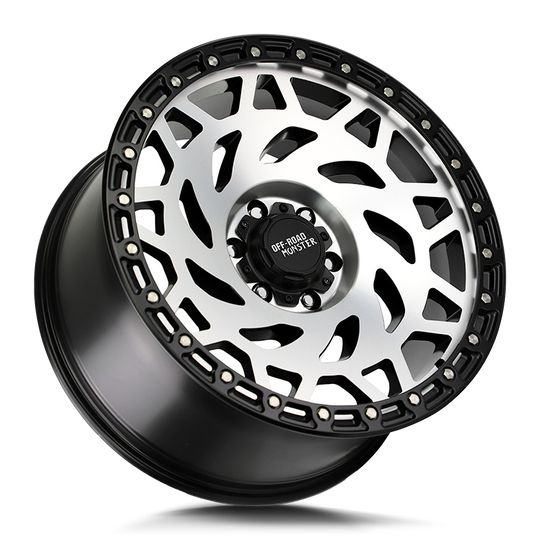 M50752700GBMBR - Off Road Monster M50 M50 17X9 5X127 0mm Gloss Black Machined Black Rin - Off Road Monster Wheels Canada
