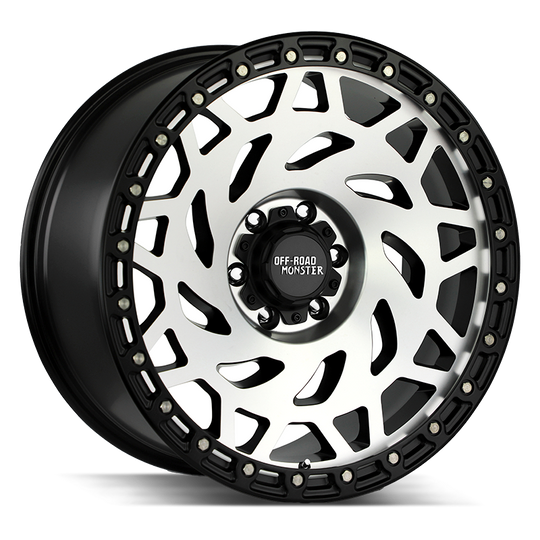 M50755000GBMBR - Off Road Monster M50 M50 17X9 5X150 0mm Gloss Black Machined Black Rin - Off Road Monster Wheels Canada