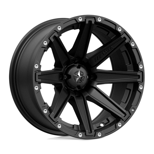 M33-14710 - MSA M33 Clutch 14X7 4X110 -47 mm Satin Black - MSA Wheels Canada