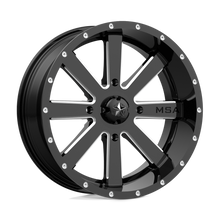 Charger l'image dans la galerie, M34-022756M - MSA M34 Flash 22X7 4X156  0mm Gloss Black Milled - MSA Wheels Canada