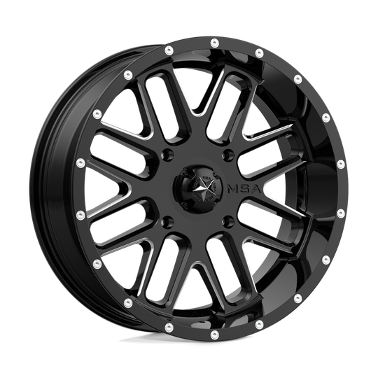 M35-020737M - MSA M35 Bandit 20X7 4X137  0mm Gloss Black Milled - MSA Wheels Canada