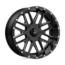 Charger l'image dans la galerie, M35-022737M - MSA M35 Bandit 22X7 4X137  0mm Gloss Black Milled - MSA Wheels Canada