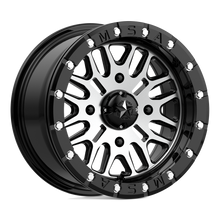 Load image into Gallery viewer, M37-04756 - MSA M37 Brute Beadlock 14X7 4X156  10mm Gloss Black Machined - MSA Wheels Canada