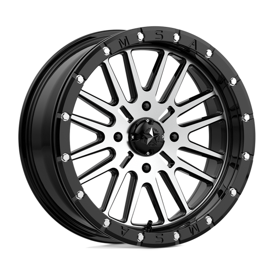 M37-018737 - MSA M37 Brute Beadlock 18X7 4X137  10mm Gloss Black Machined - MSA Wheels Canada