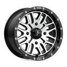 Load image into Gallery viewer, M38-04737 - MSA M38 Brute 14X7 4X137  10mm Gloss Black Machined - MSA Wheels Canada