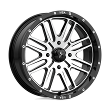Load image into Gallery viewer, M38-018737 - MSA M38 Brute 18X7 4X137  10mm Gloss Black Machined - MSA Wheels Canada