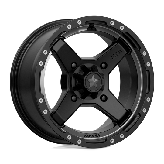 M39-04737 - MSA M39 Cross 14X7 4X137  10mm Satin Black Titanium Tint - MSA Wheels Canada