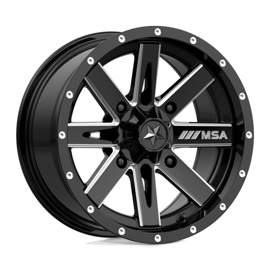 M41-14710 - MSA M41 Boxer 14X7 4X110 -47 mm Gloss Black Milled - MSA Wheels Canada